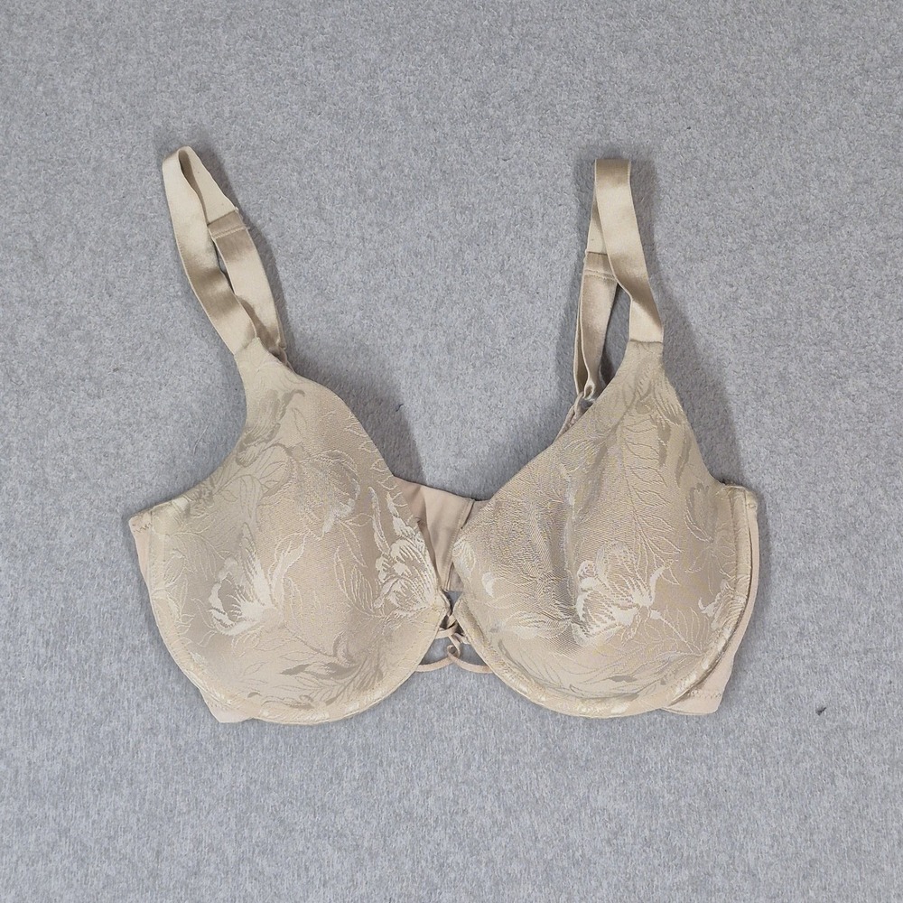 Vanity Fair Women Bra 38D Beige Floral 75312 Underwired Strap Lightly Lined